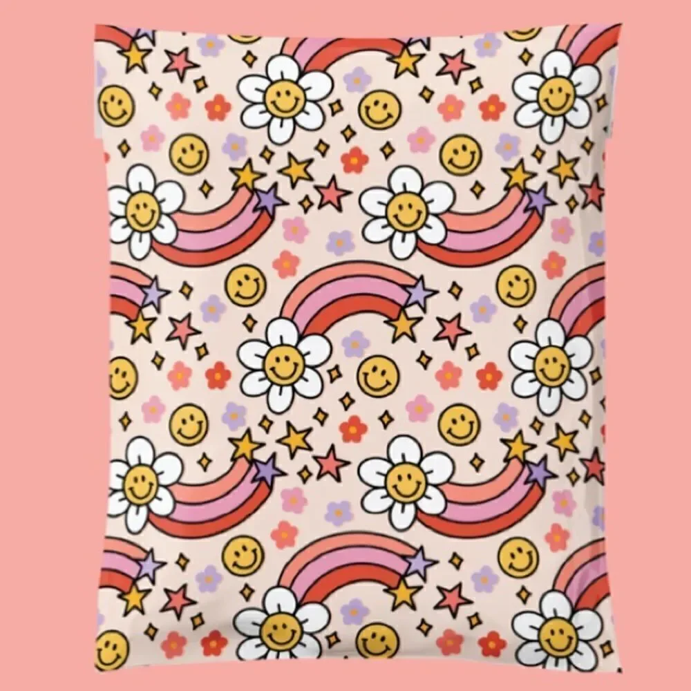 Poly Mailers MIx sizes 10x13 14.5x19 45 poly mailers 45 stickers